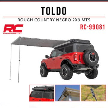 Toldo Rough Country Negro 2 x 3 m
