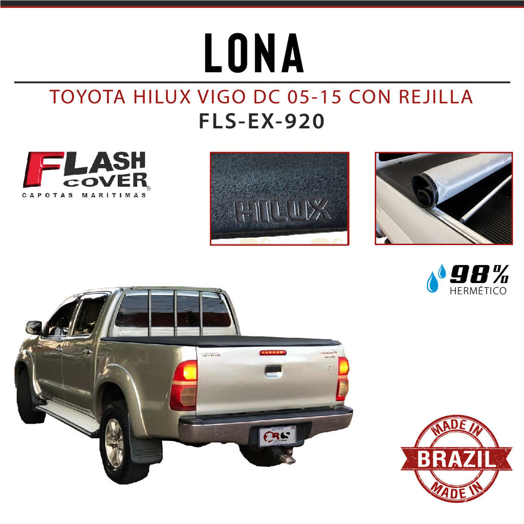 LONA TOYOTA HILUX VIGO DC 05-15 CON REJILLA