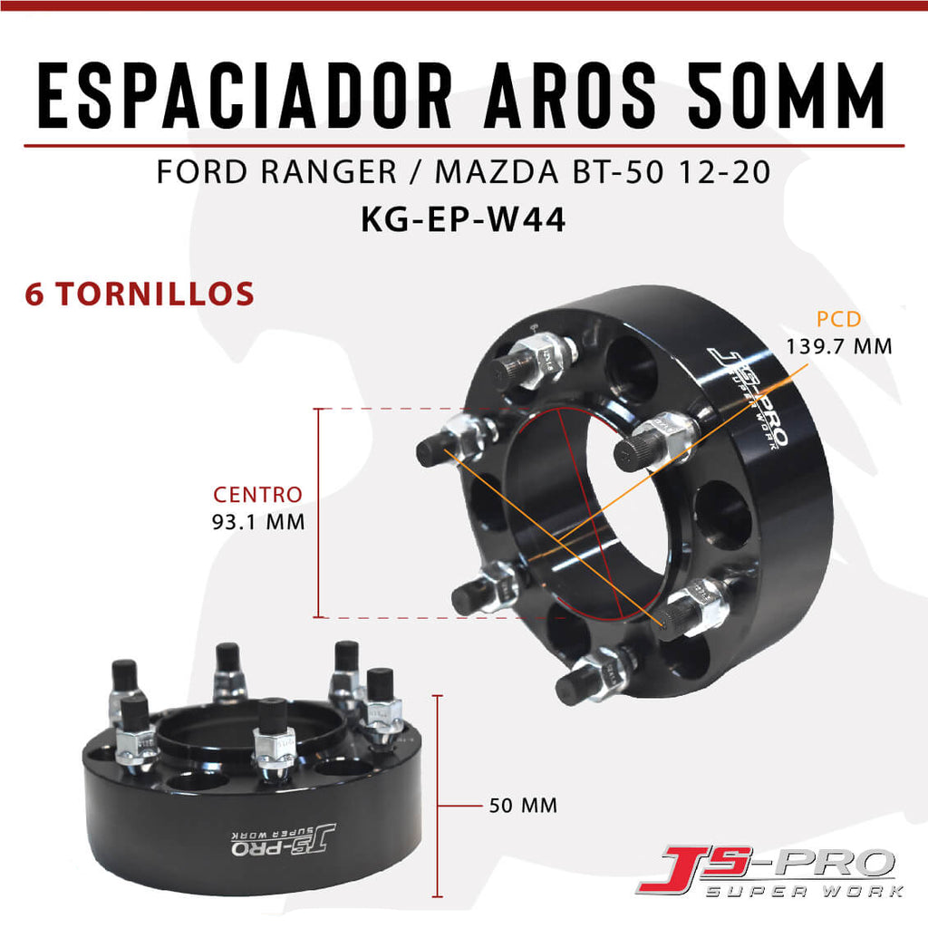 ESPACIADOR AROS 50MM (6X139.7) CENTRO 93.1MM RANGER / BT-50 12-20