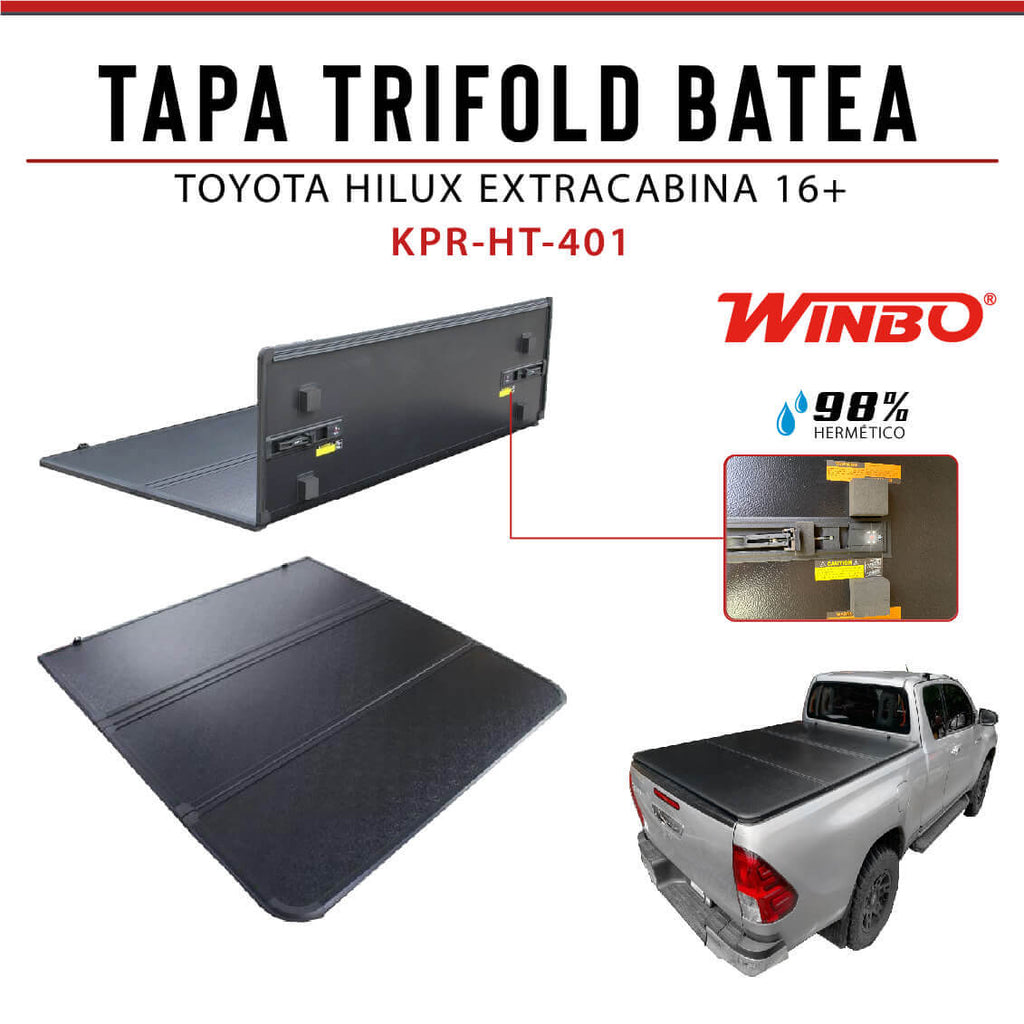 TAPA TRIFOLD BATEA HILUX EXTRACAB 16+