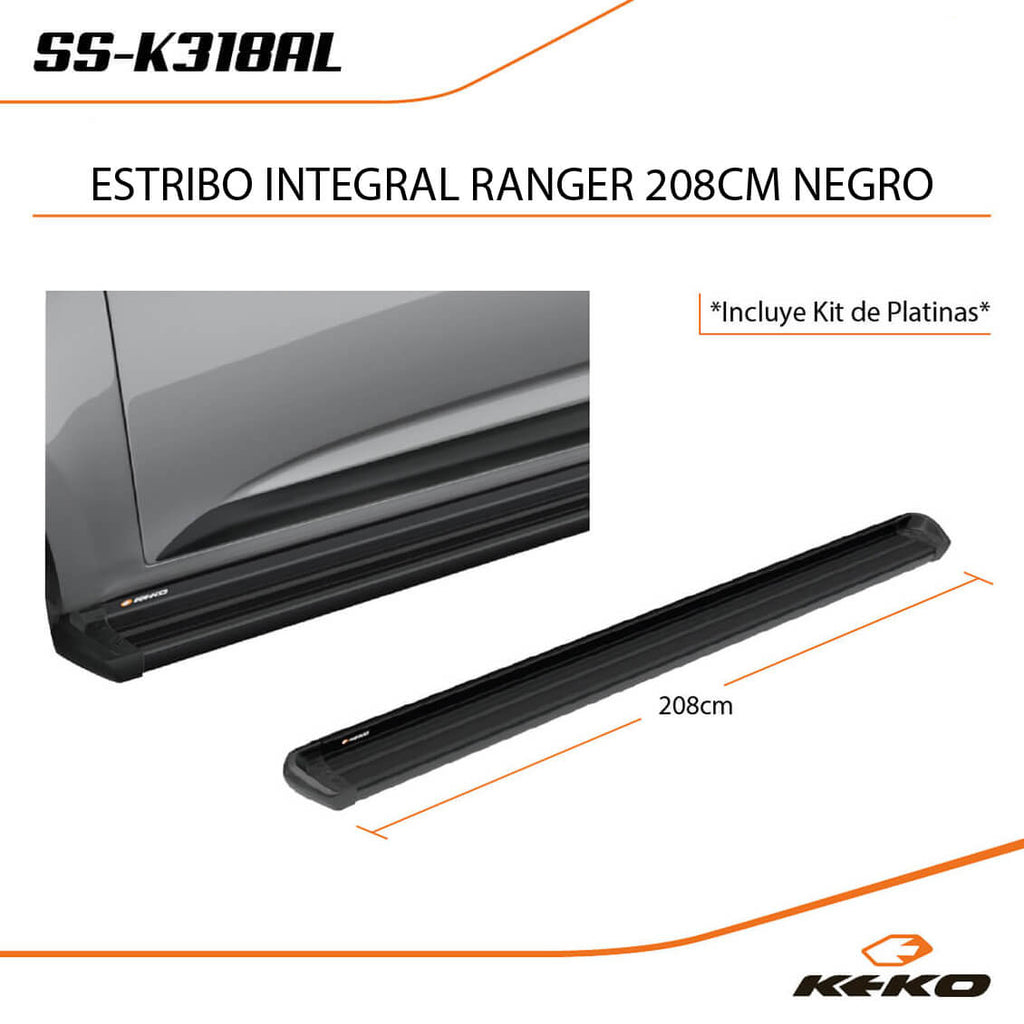 ESTRIBO INTEGRAL RANGER 12-23 NEGRO (208 CM)