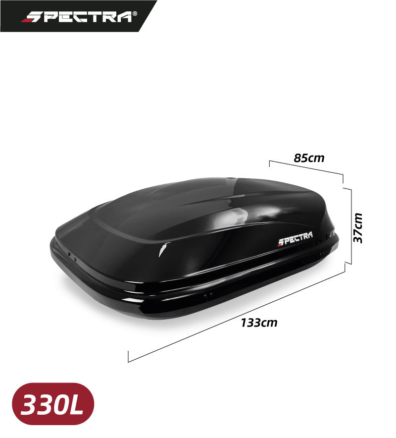 Baúl portaequipajes 330 L negro brillante