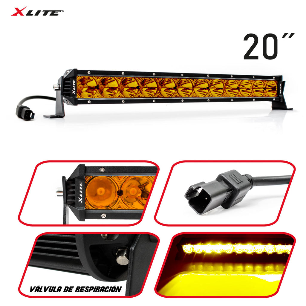 Barra de LED de 1 Línea de 20" Luz Ámbar Xlite