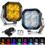 PAR CUBOS AUXBEAM 3" COLOR PLAY 116W COMBO