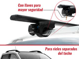 Base ancha de faja para rieles separados del techo con barras de 127cm