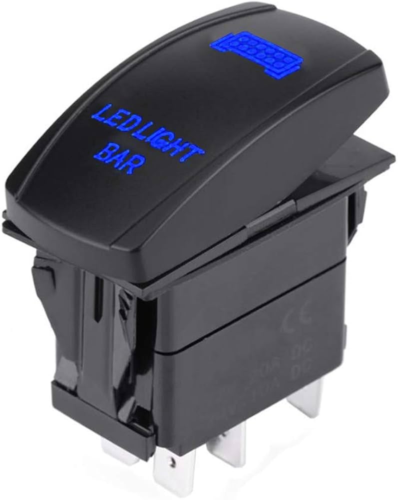 Interruptor Universal LED Azul Auxbeam