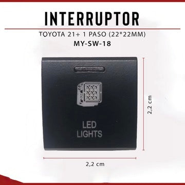Interruptor Toyota 2021+ 1 Paso (22*22 mm) Auxbeam