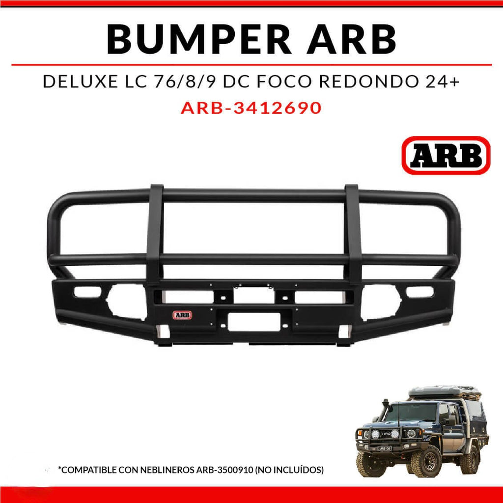 Bumper ARB Deluxe Toyota Land Cruiser 76 / 8 / 9 DC Foco Redondo 2024+