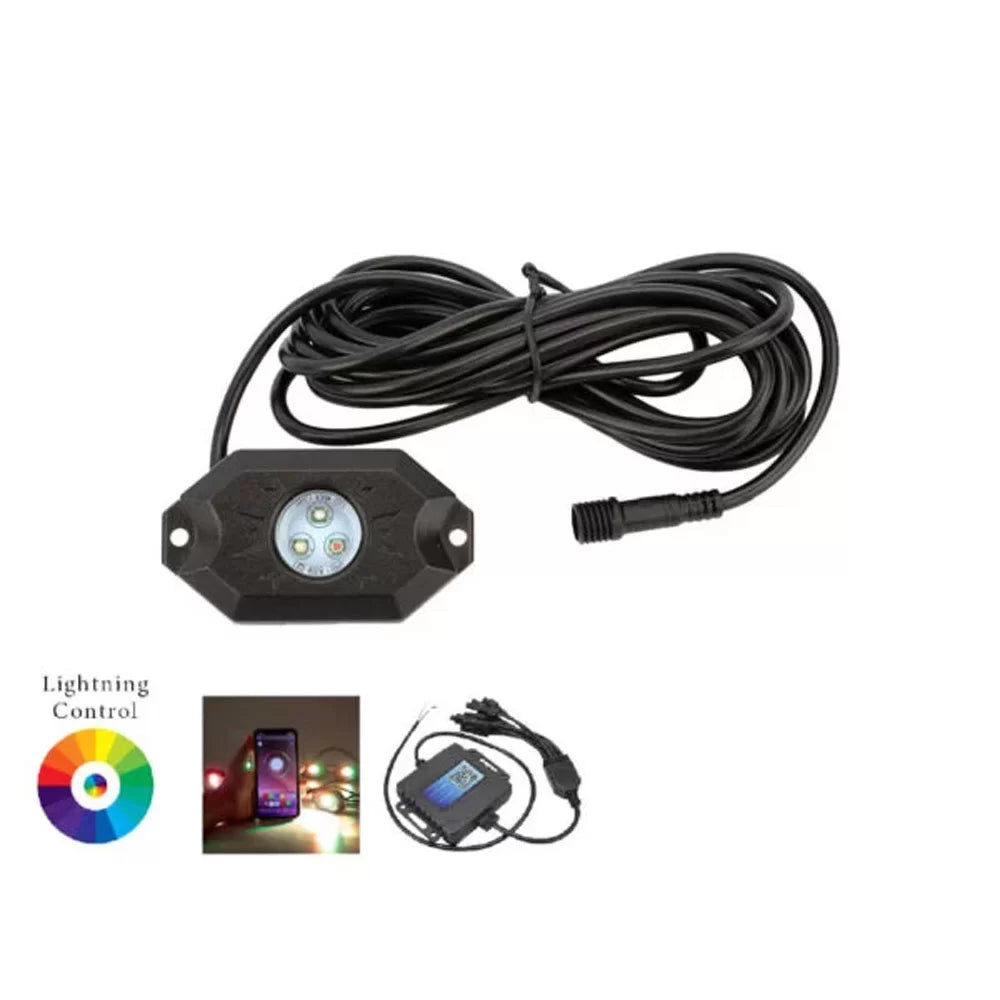 Rock Light Auxbeam RGB Bluetooth (8 piezas)