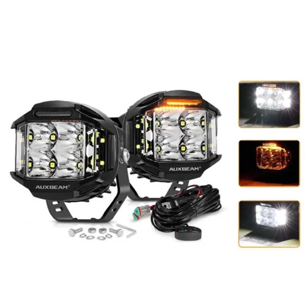 Par Side Shooter V-Max 4" DRL Ámbar 92W 8960lm Auxbeam