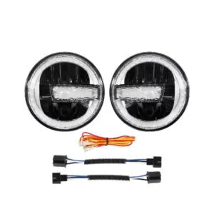 Par Focos Redondo 7 pulg 90W DRL / Alta / Baja Jeep JK TJ LJ CJ