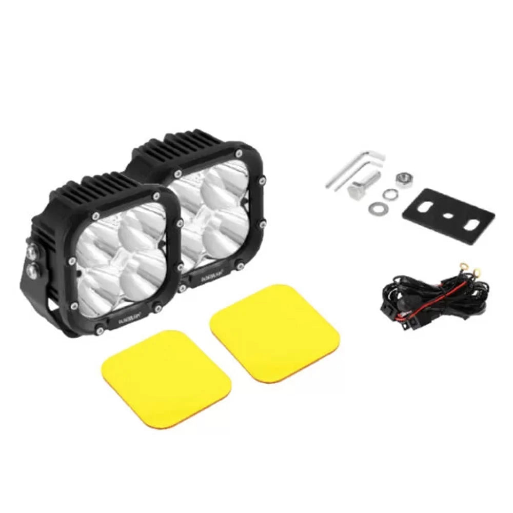 Par Cubos Auxbeam 4.6" 110W Blanco (Filtro Ámbar)