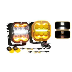 Par Cubos Auxbeam 3" x Pro 84W DRL Ámbar / Blanco