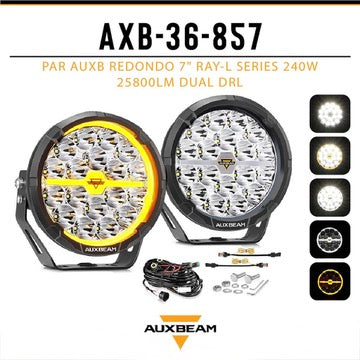Par Auxbeam Redondo 7" Ray-L Series 240W 25800lm Dual DRL