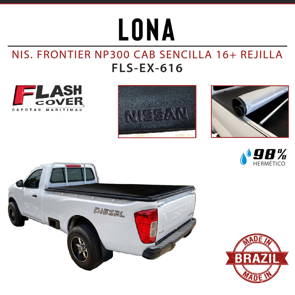 LONA NISSAN FRONTIER NP300 CAB SENCILLA 16+ REJILLA