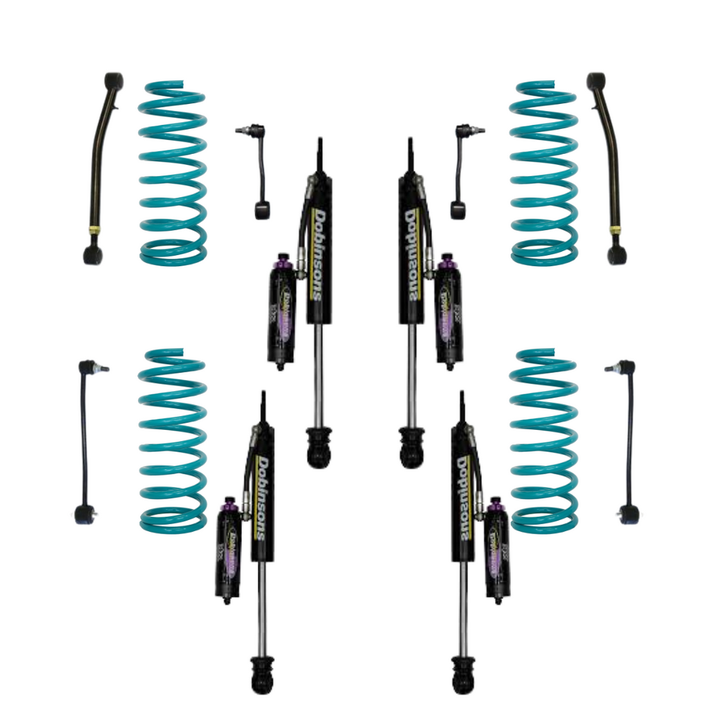 KIT DE SUSPENSIÓN DOBINSONS JEEP WRANGLER JL 2018+ 2" AMORTIGUADORES MRA