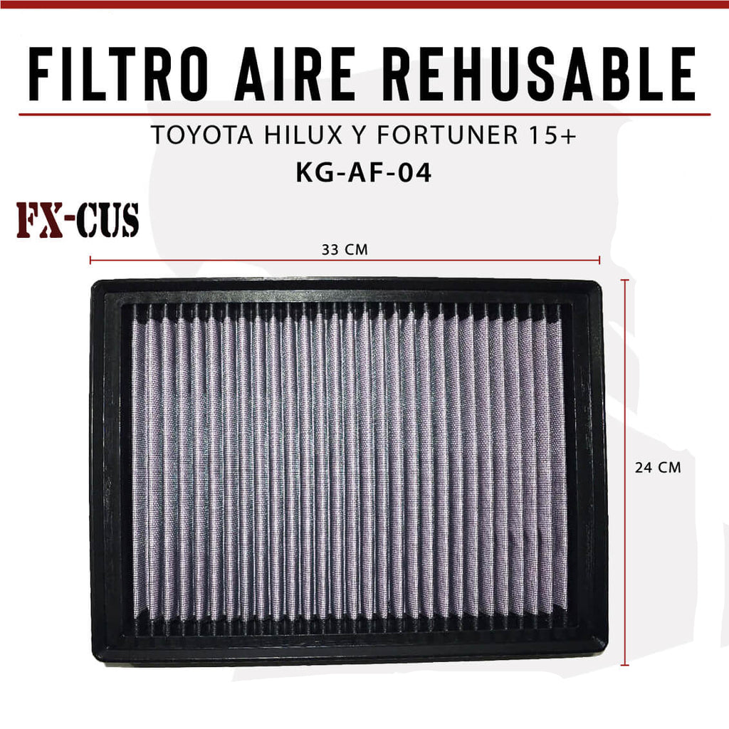 FILTRO AIRE REHUSABLE HILUX Y FORTUNER 15+
