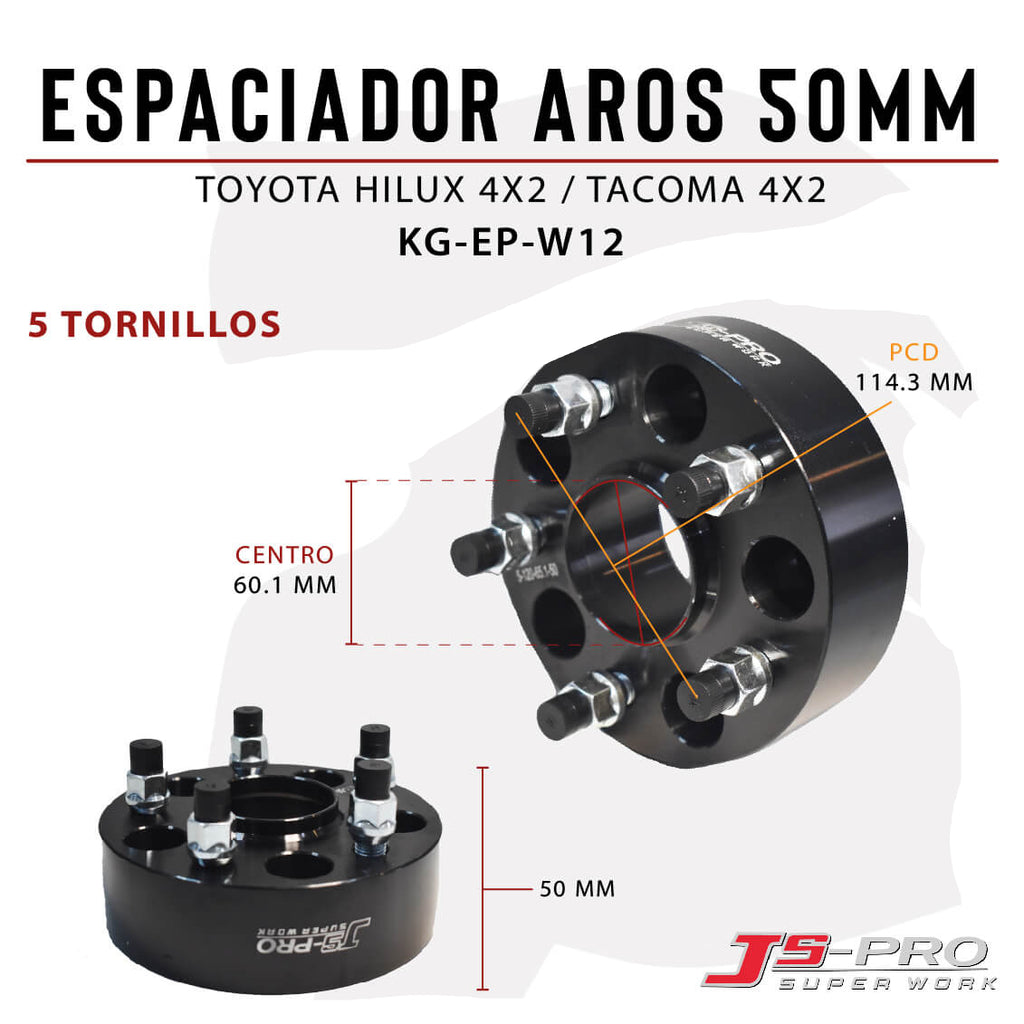 ESPACIADOR AROS 50MM (5X114.3) CENTRO 60.1MM HILUX 4X2/TACOMA 4X2