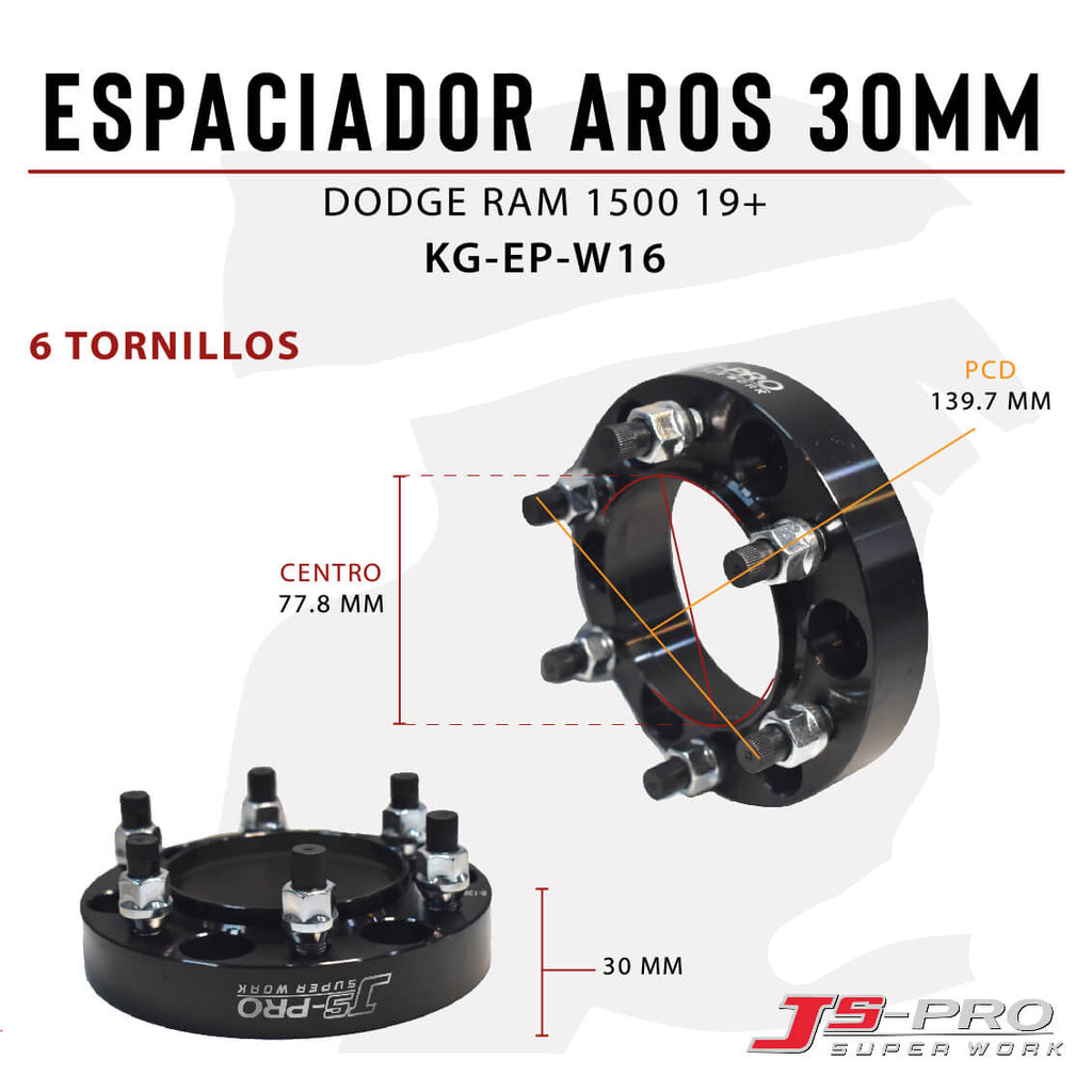 ESPACIADOR AROS 30MM (6x139.7) CENTRO 77.8 MM RAM 19+
