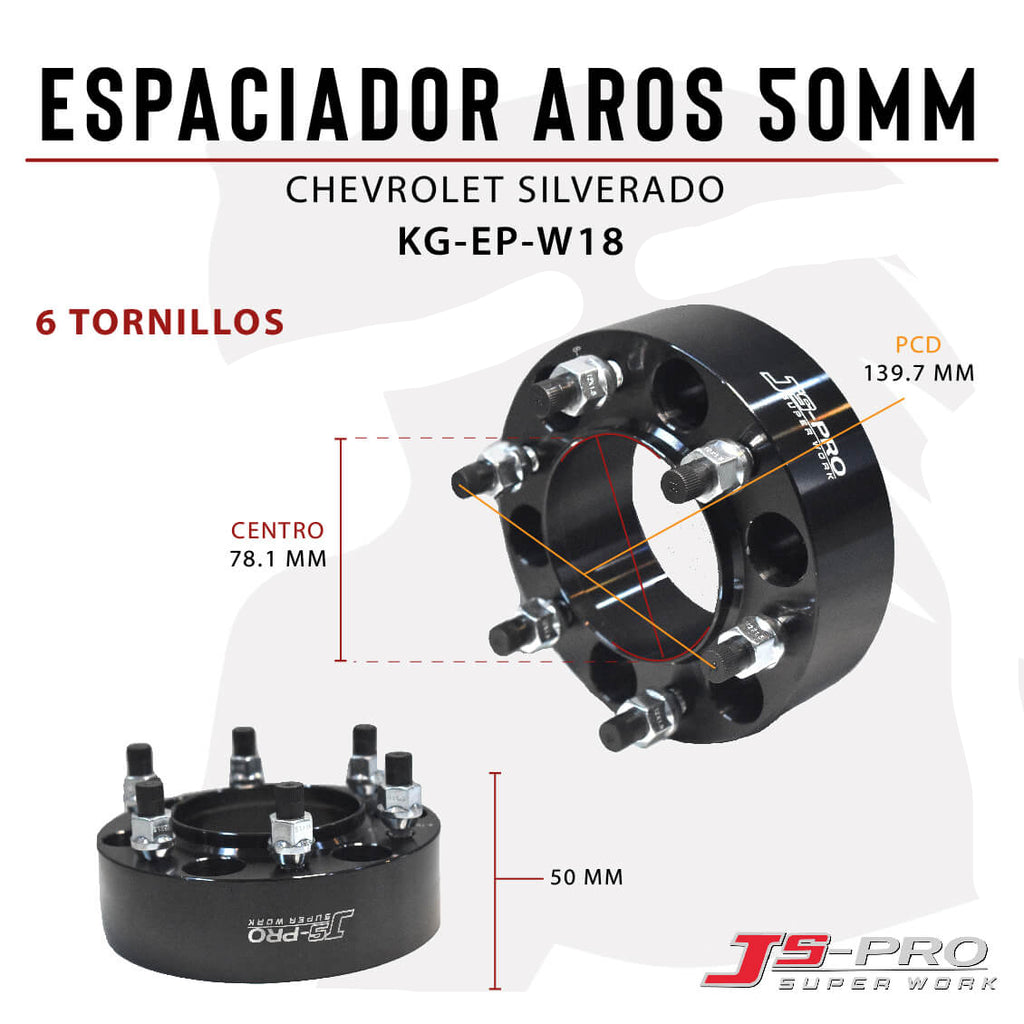 ESPACIADOR AROS 50MM  (6x139.7) CENTRO 78.1 MM SILVERADO