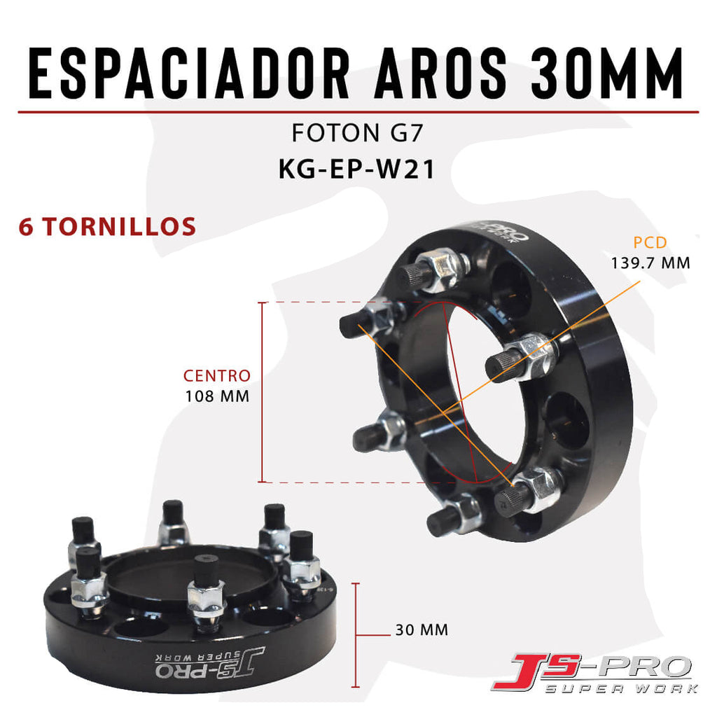 ESPACIADOR AROS 30MM (6X139.7) CENTRO 108MM FOTON G7