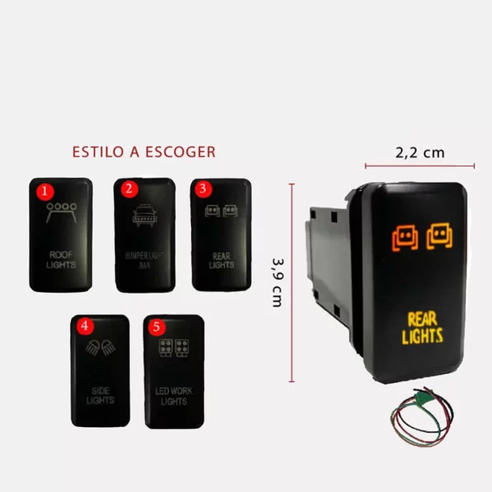 Interruptor Toyota 2 Pasos Antes 2015 (39*21MM) Auxbeam