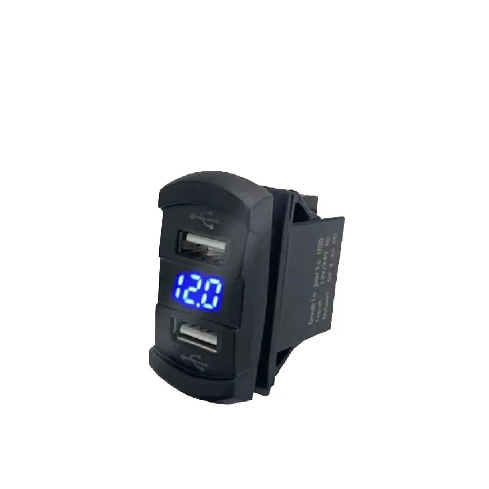 Toma Dual USB con Voltimetro Auxbeam