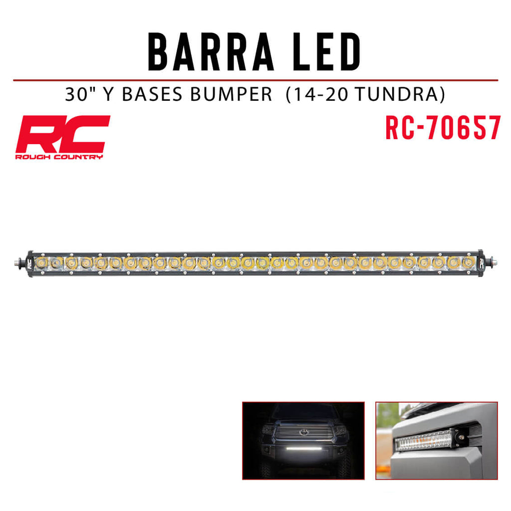 BARRA LED 30" Y BASES BUMPER TUNDRA  (14-20)