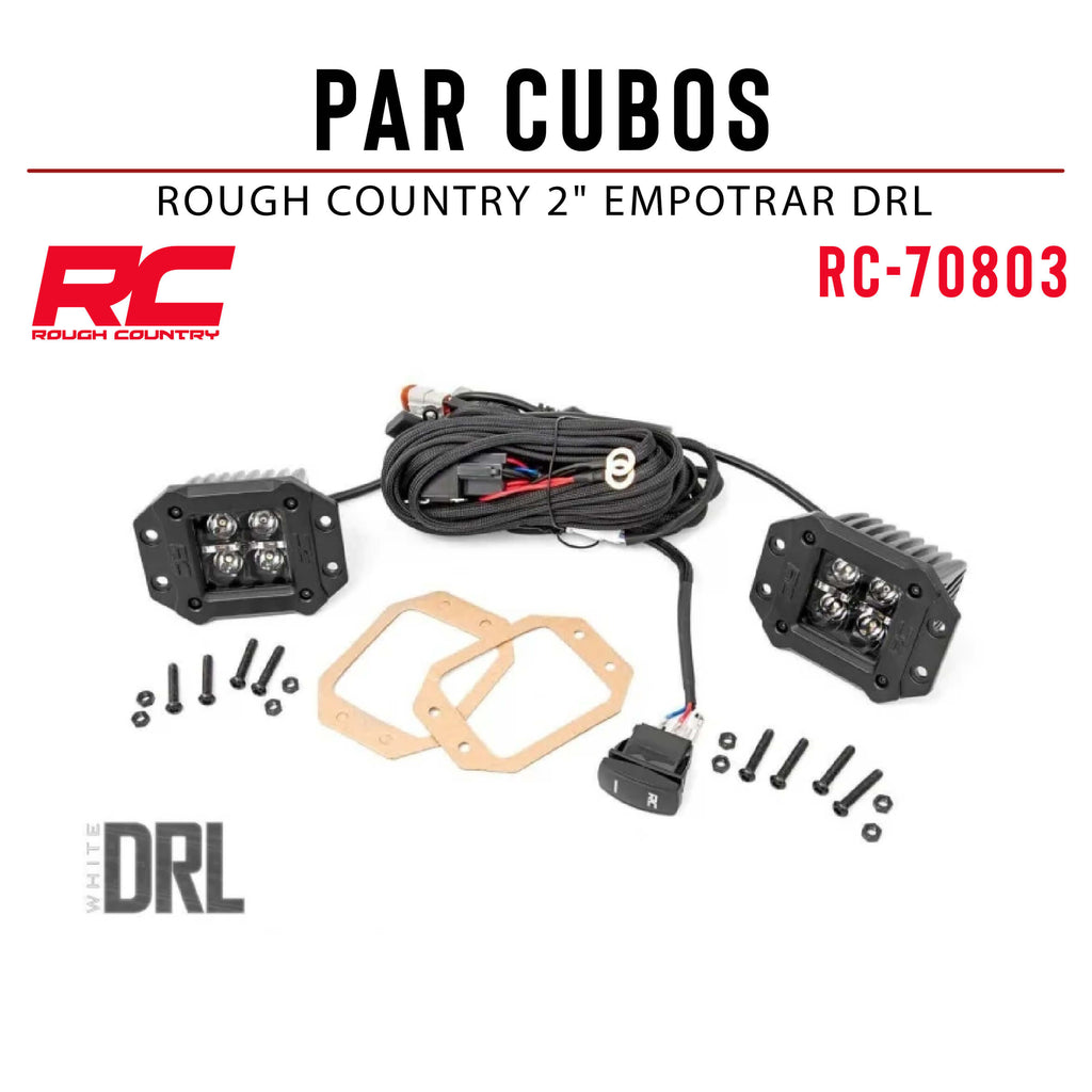 PAR CUBOS ROUGH COUNTRY 2" EMPOTRAR DRL