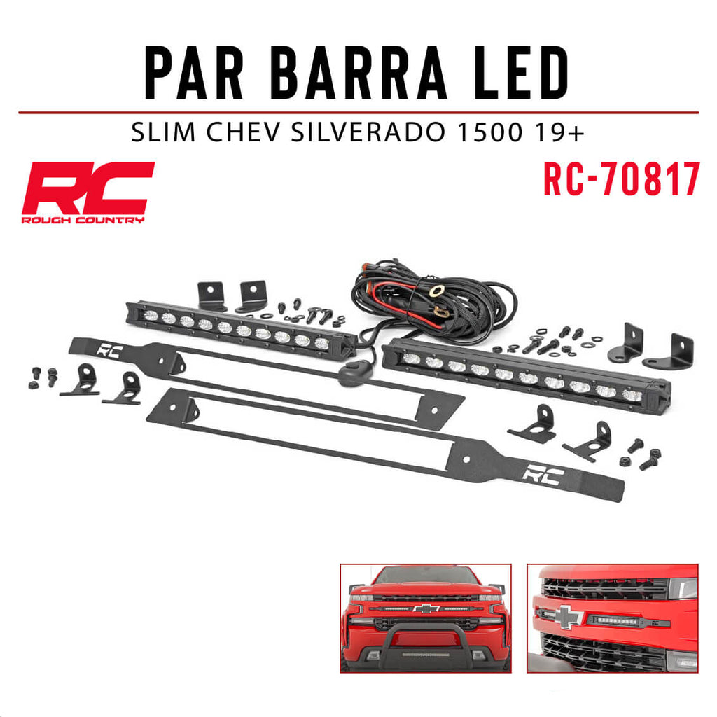 PAR BARRA LED SLIM CHEVROLET SILVERADO 1500 19+