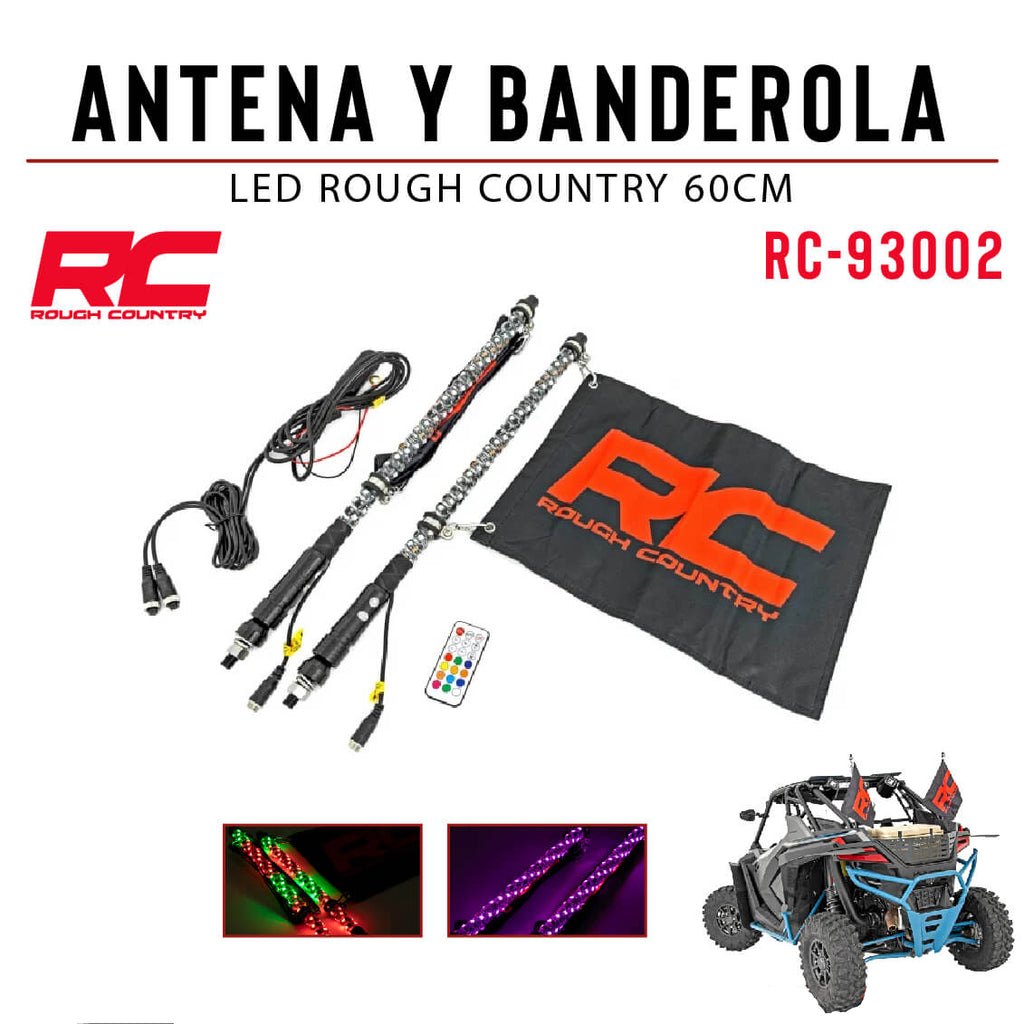 ANTENA Y BANDEROLA LED ROUGH COUNTRY 60CM
