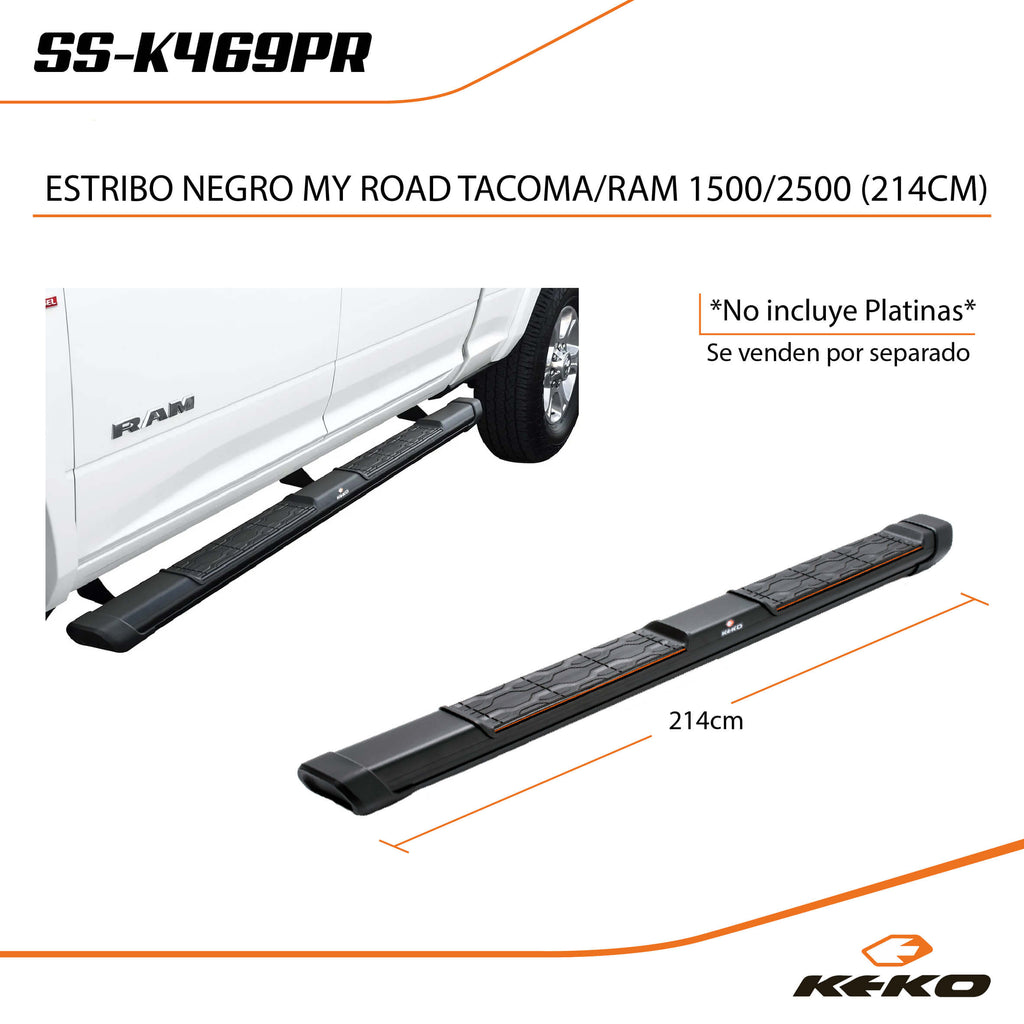 ESTRIBO MY ROAD NEGRO TACOMA/ RAM 2500/1500 (214CM)