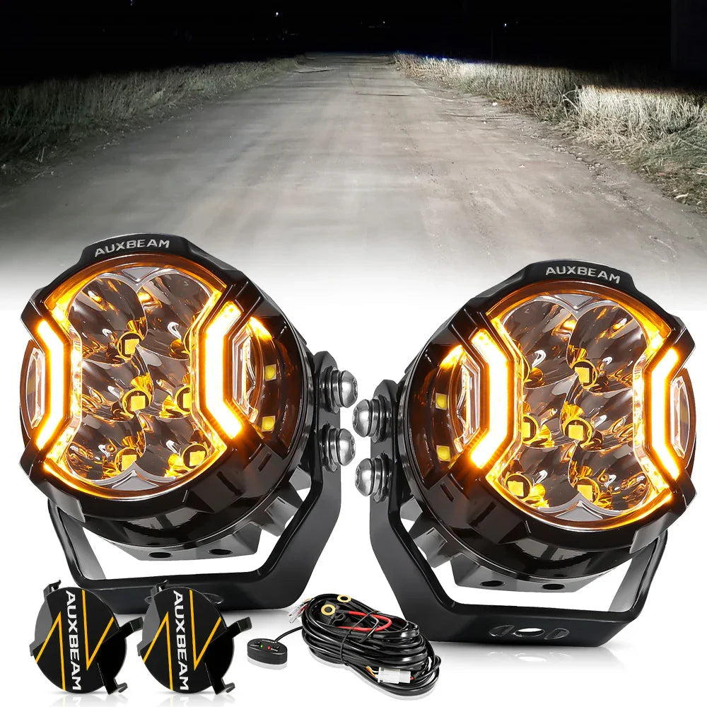 PAR AUXBEAM SIDE SHOOTER V-ULTRA 3" 108W LUZ Y DRL AMBAR