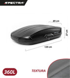 Baúl portaequipajes 360L negro corrugado